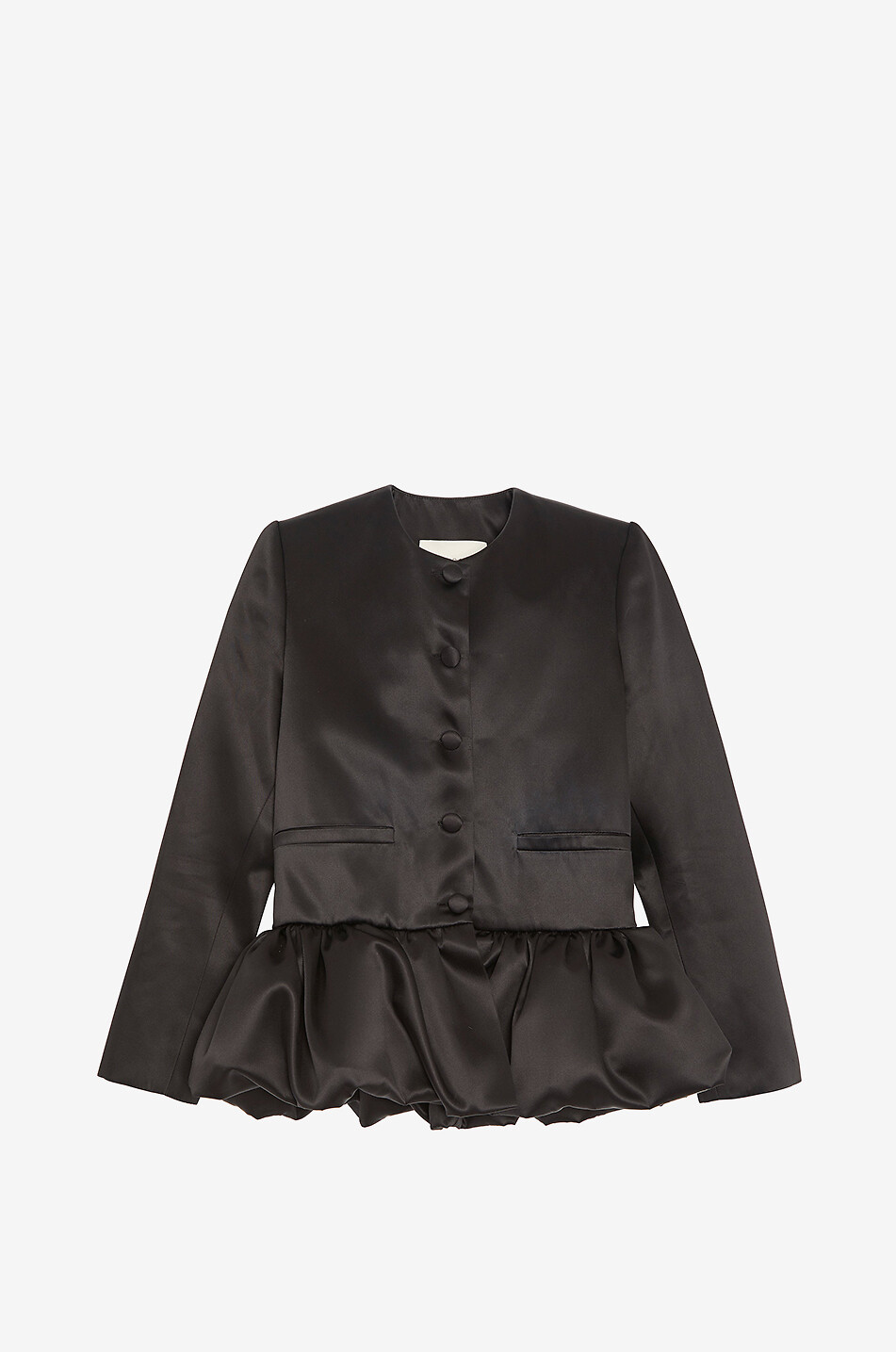 LIBEROWE Veste à basque en satin Peplum Femme NOIR 1
