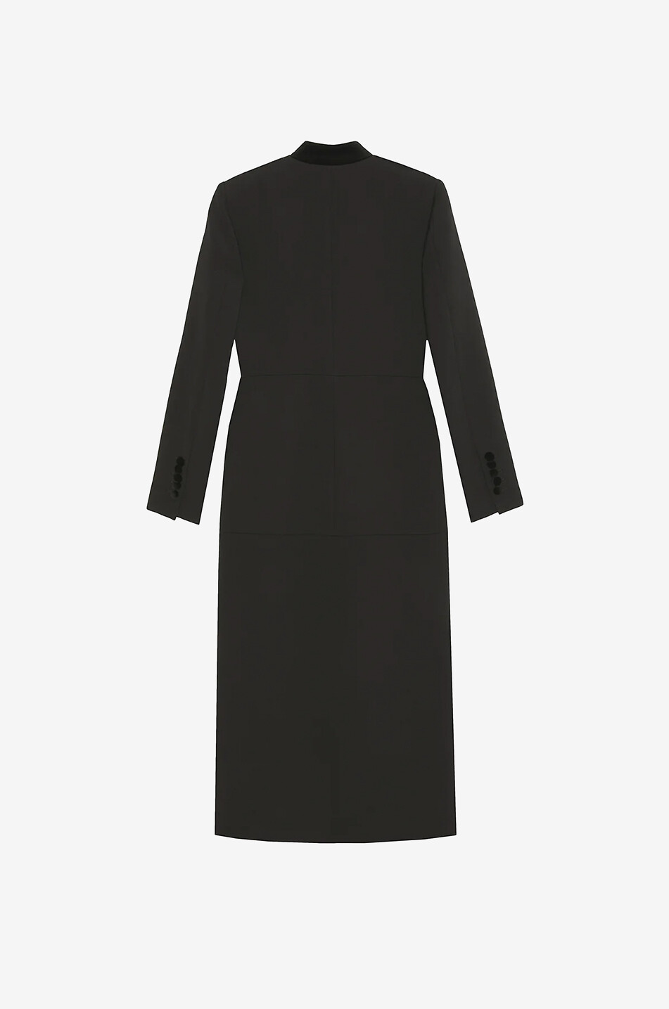 LIBEROWE Imperial long fitted wool and velvet coat Women BLACK 2