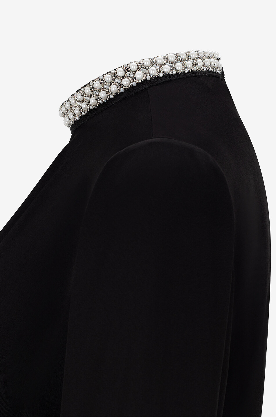 Top en velours à col perles