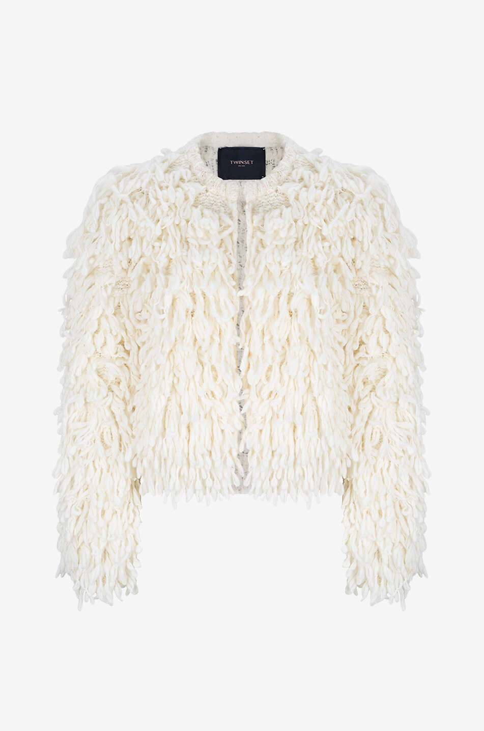 TWINSET Kurzer Mantel aus Wolle Damen WEISS 1