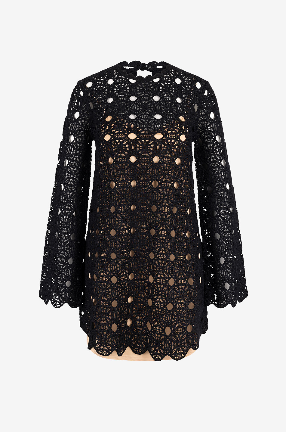 TWINSET Crochet lace short dress Women BLACK 1