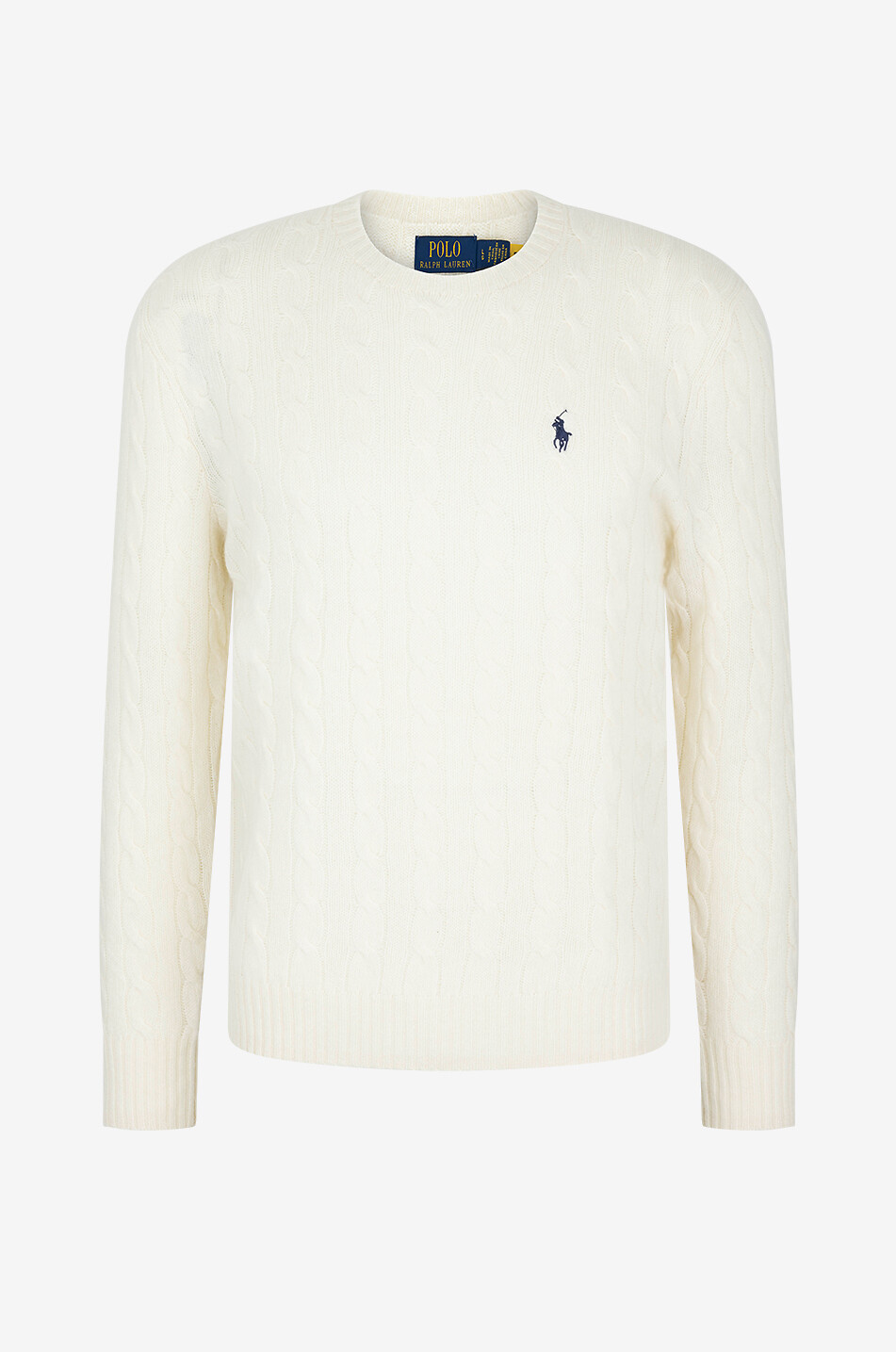 Pull torsadé en laine et cachemire à col rond Pony