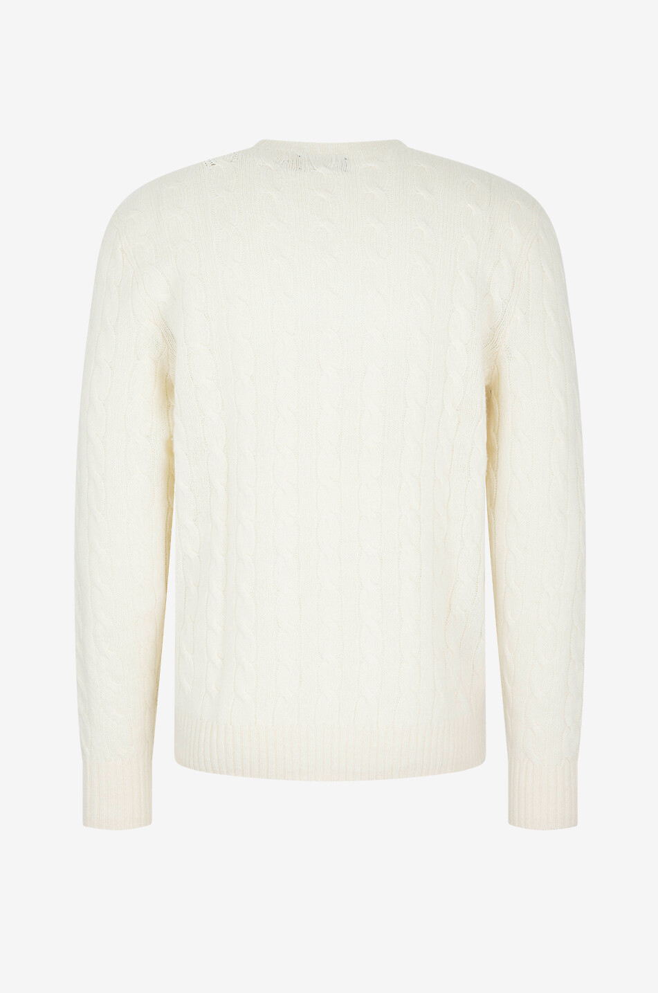 POLO RALPH LAUREN Pull torsadé en laine et cachemire à col rond Pony Homme BLANC CASSE 2