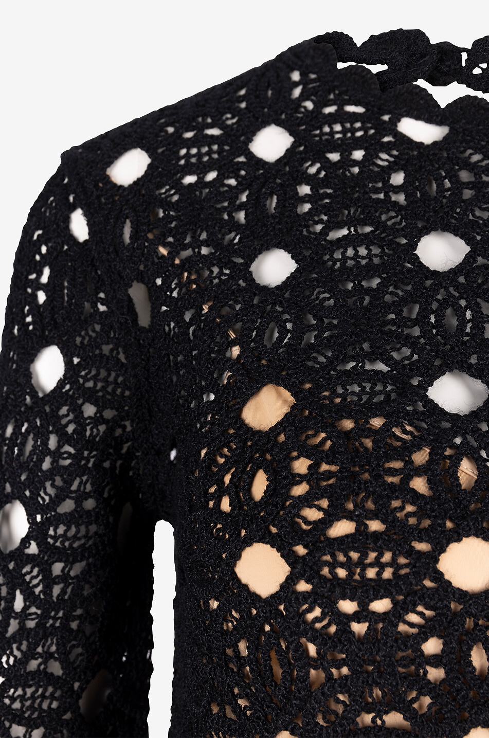 TWINSET Crochet lace short dress Women BLACK 3