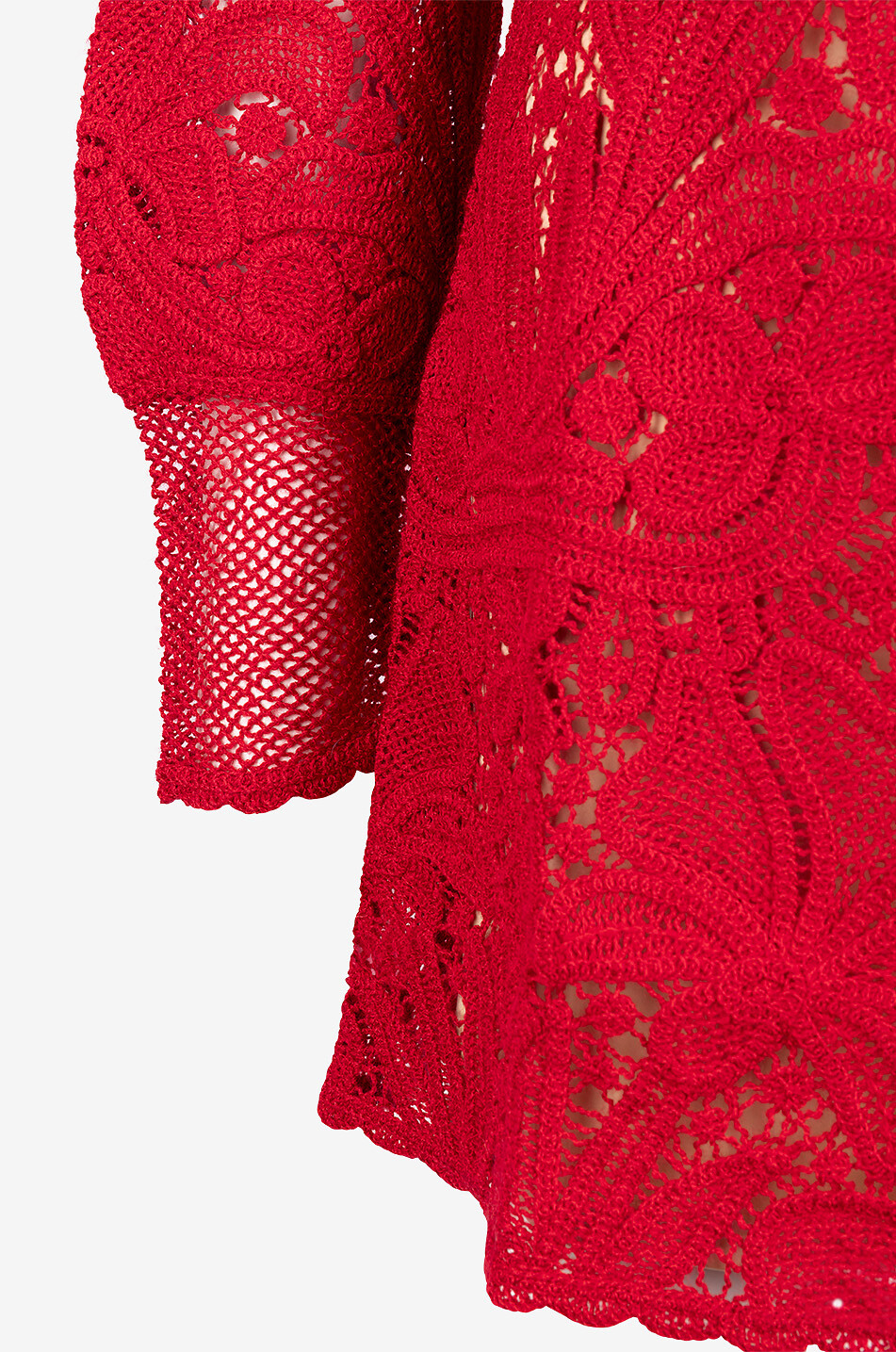 TWINSET Robe courte en dentelle Femme ROUGE 3