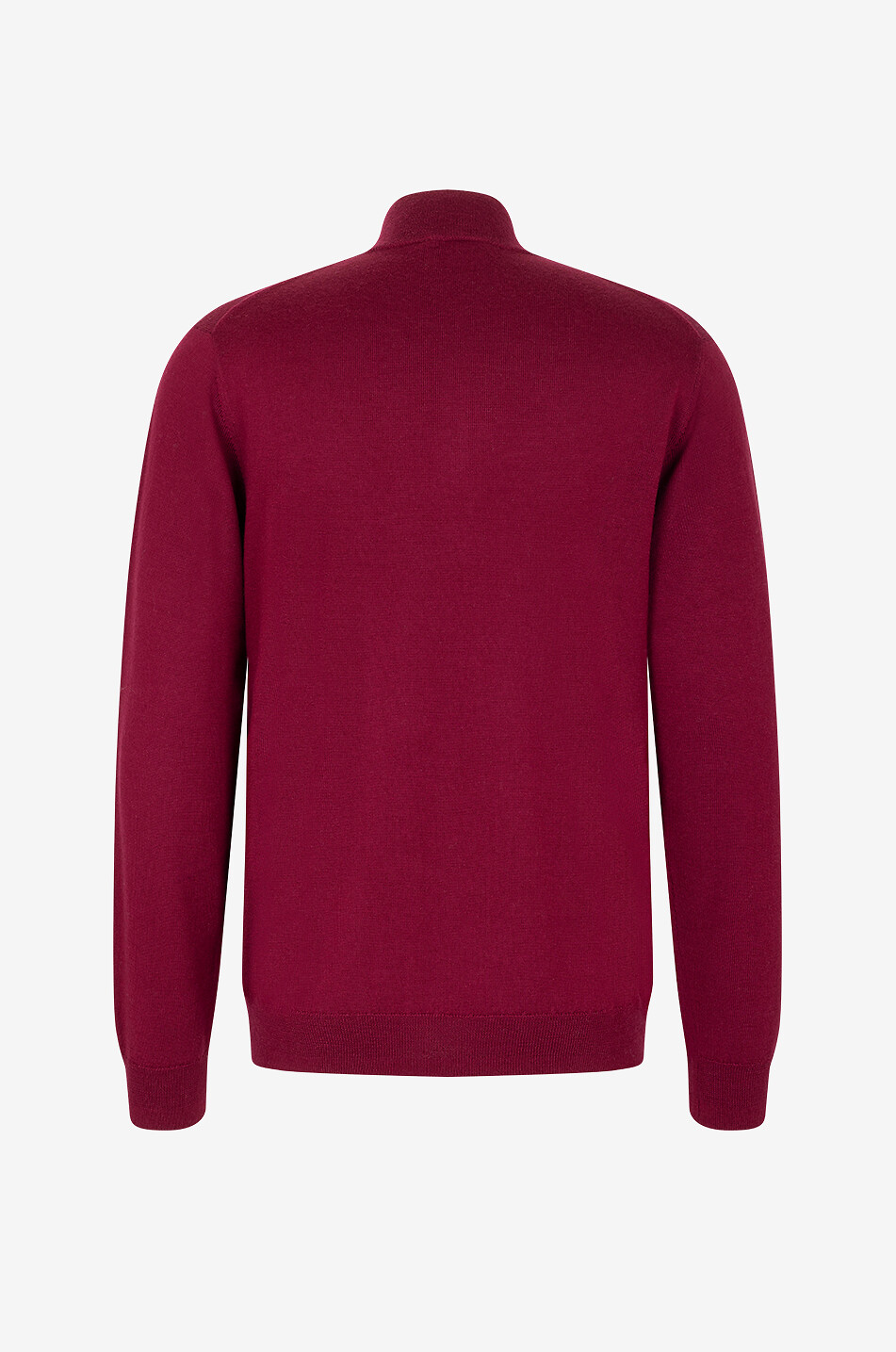 BONGÉNIE Pull à col montant zippé en laine Homme ROUGE FONCÉ 2