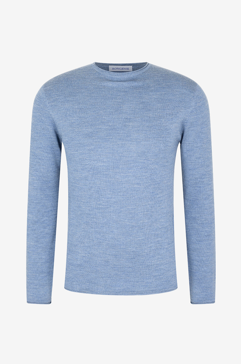 BONGÉNIE Pullover mit Rundhalsausschnitt aus Wolle Herren MITTELBLAU 1