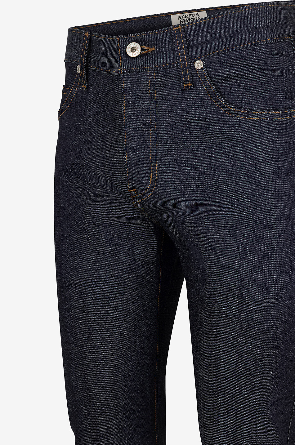 NAKED & FAMOUS DENIM Jean slim brut en coton et cachemire Super Guy Homme BLEU FONCE 10