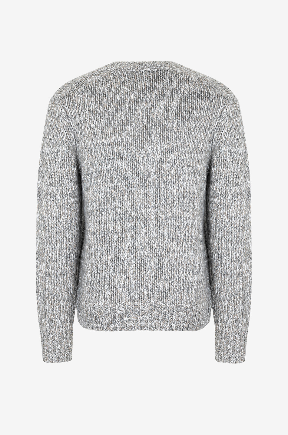 VINCE Pullover mit Rundhalsausschnitt aus melierter Wolle Herren MITTELGRAU 2