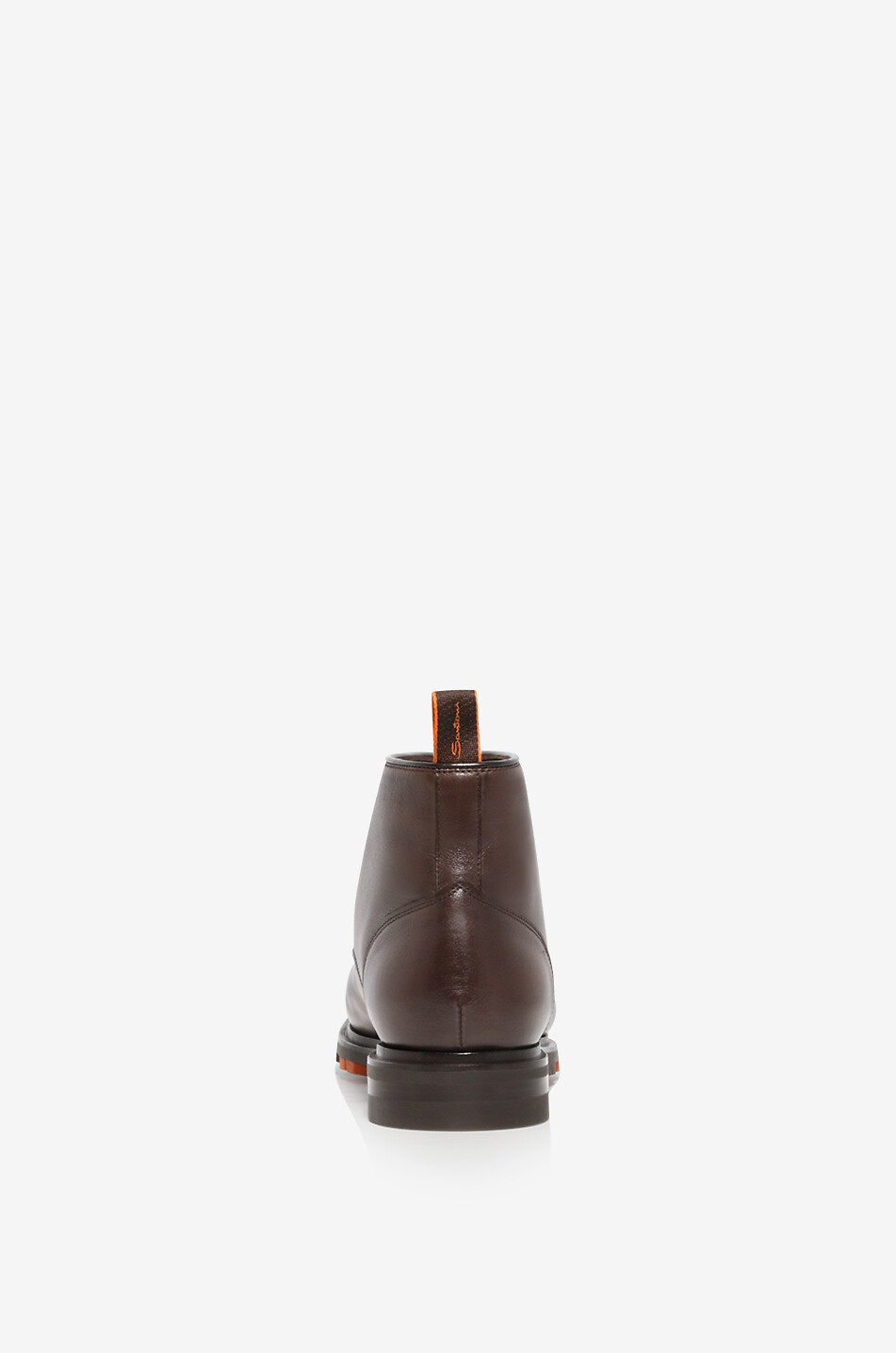 SANTONI Leather lace-up boots Men DARK BROWN 4
