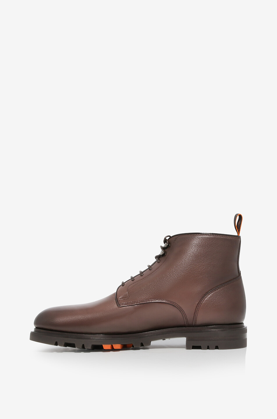 SANTONI Leather lace-up boots Men DARK BROWN 3