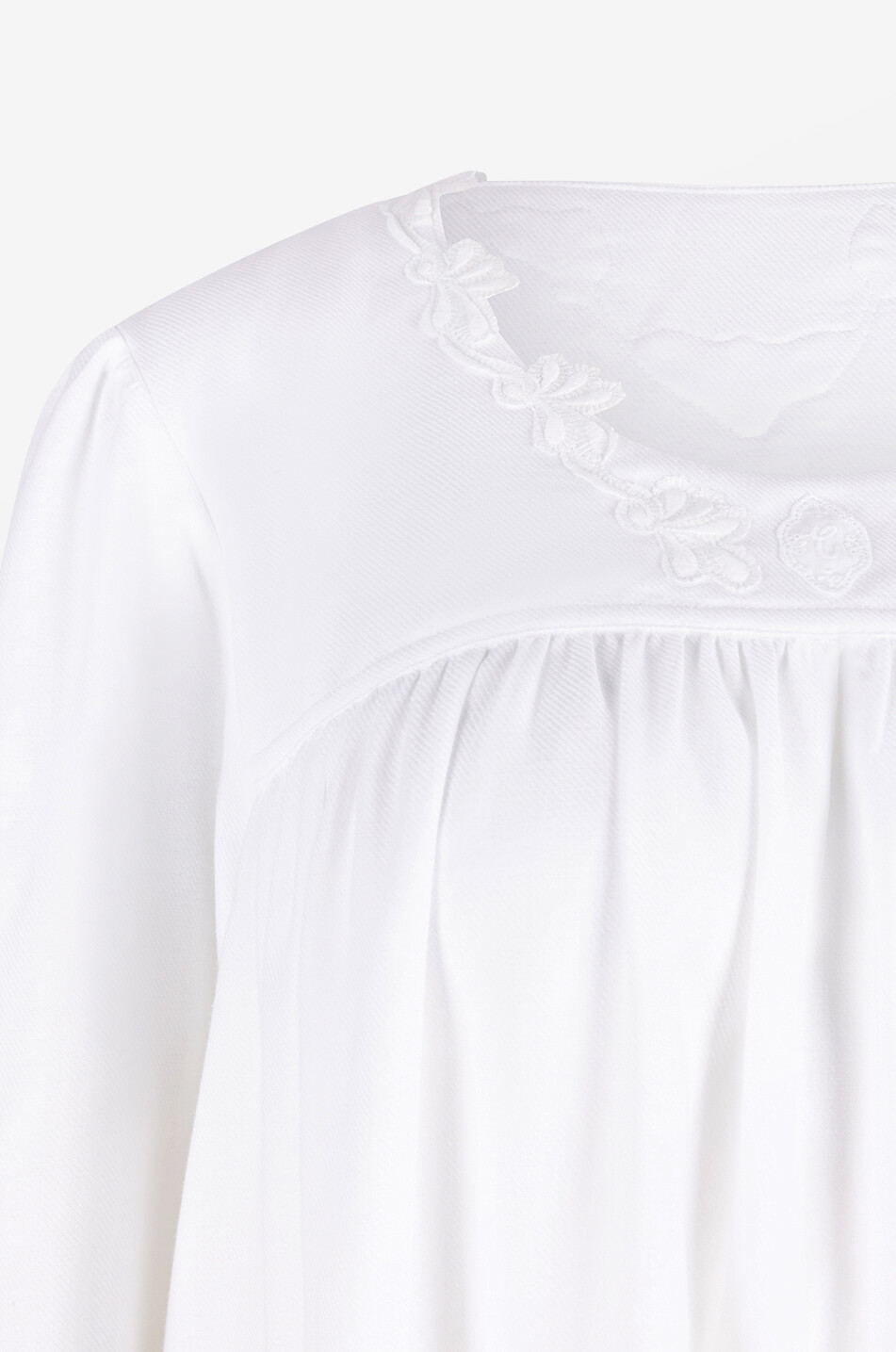 CELESTINE Langes Nachthemd aus Flanell Vienna Damen WEISS 7