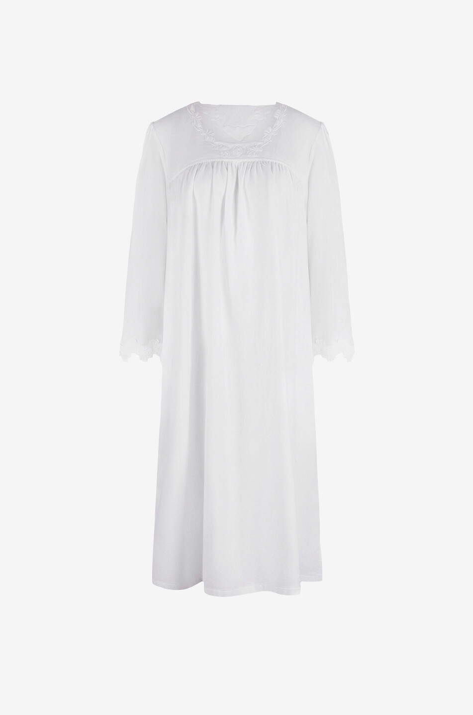 CELESTINE Langes Nachthemd aus Flanell Vienna Damen WEISS 1