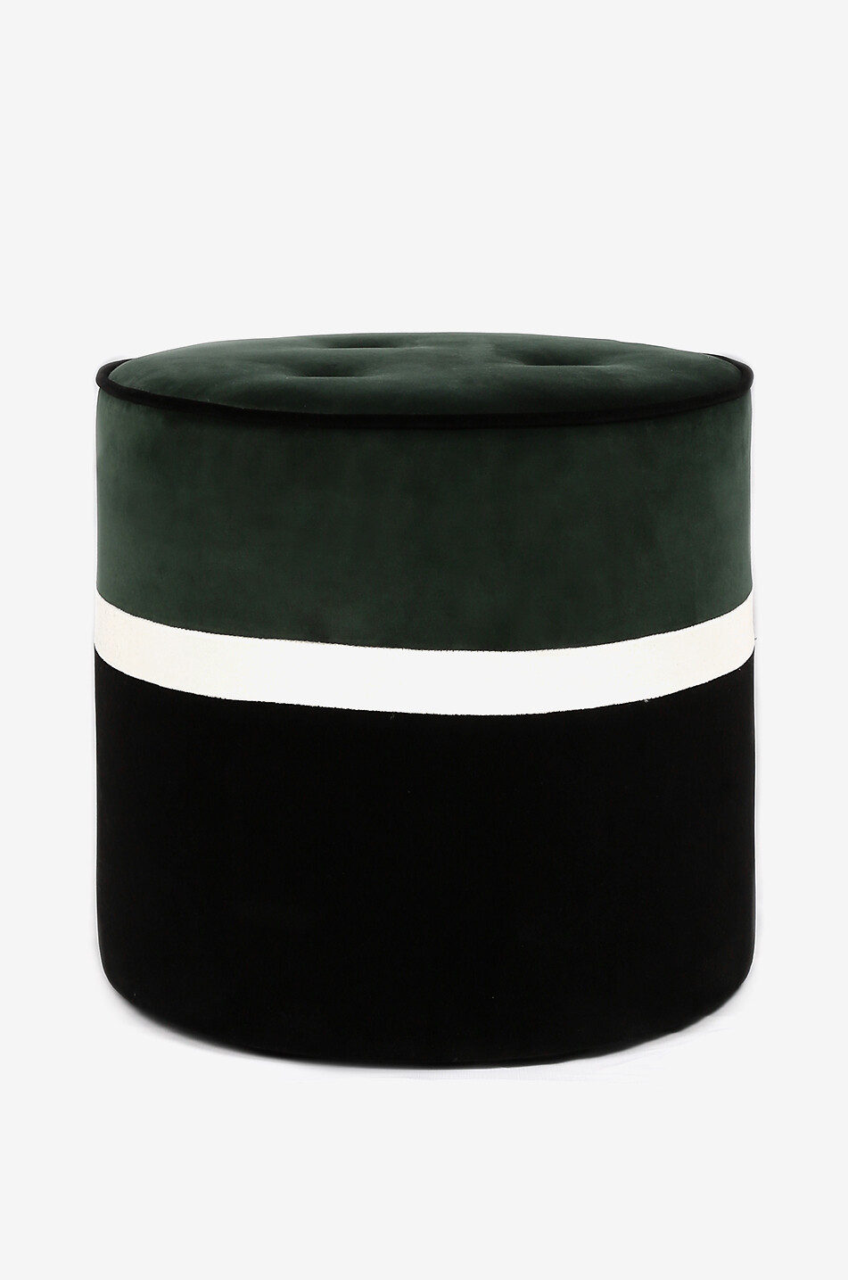 MAISON SARAH LAVOINE Léo velvet and wood pouf Home MULTI COLOURED 1 1