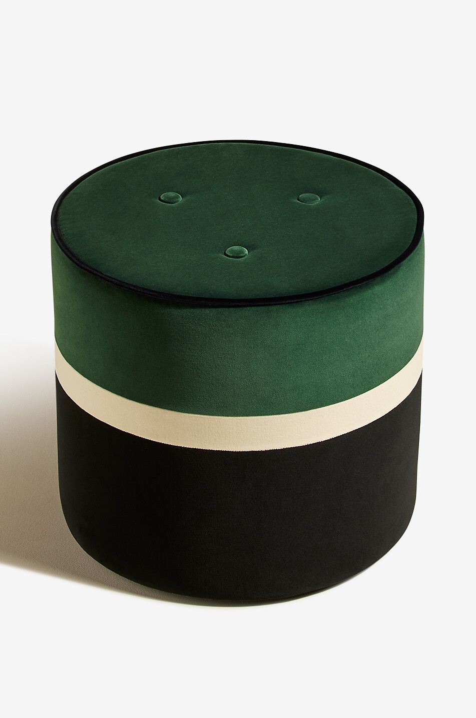 MAISON SARAH LAVOINE Léo velvet and wood pouf Home MULTI COLOURED 1 2
