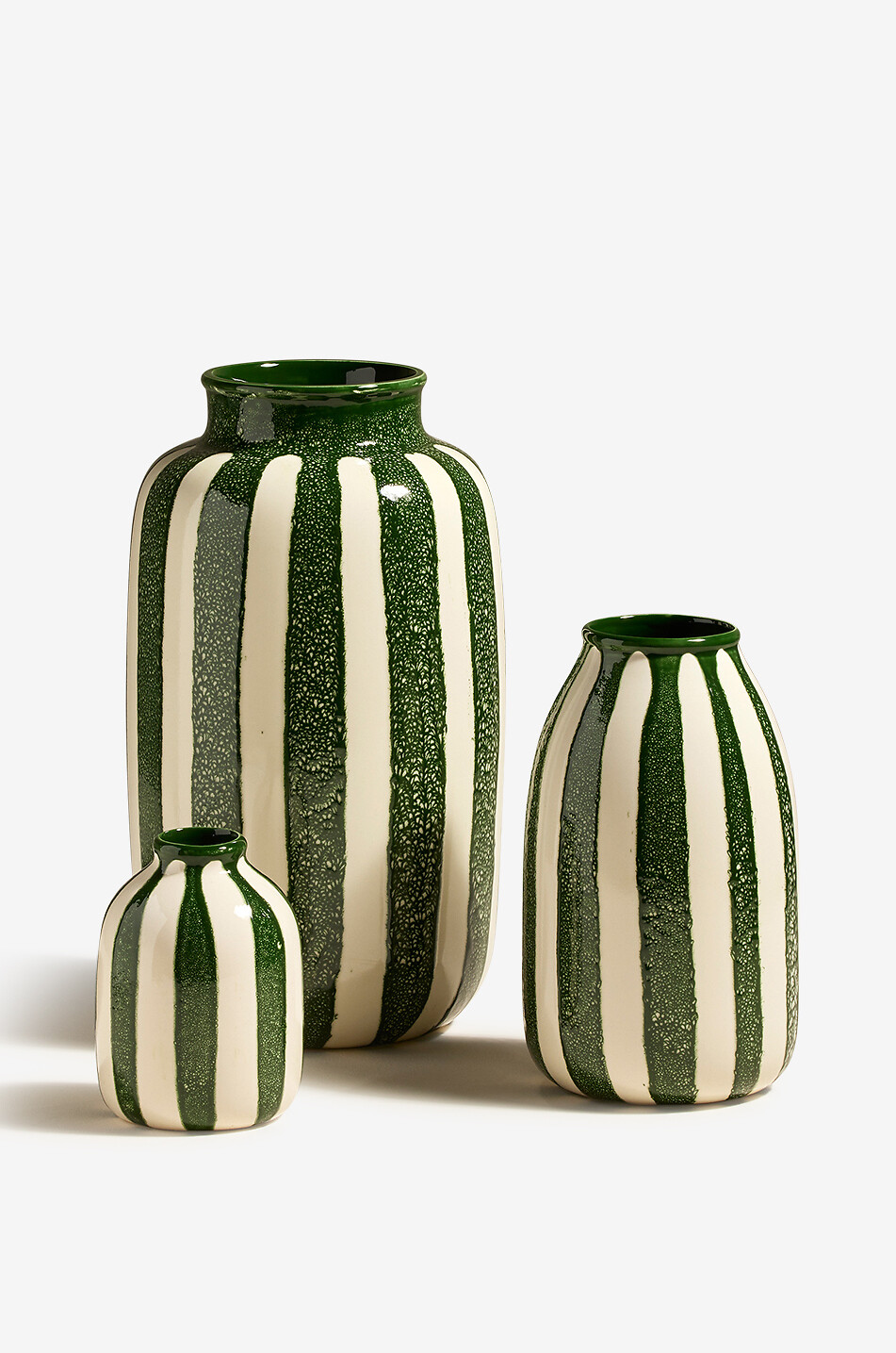 MAISON SARAH LAVOINE Vase rayée en céramique Riviera - H14 Maison VERT 2