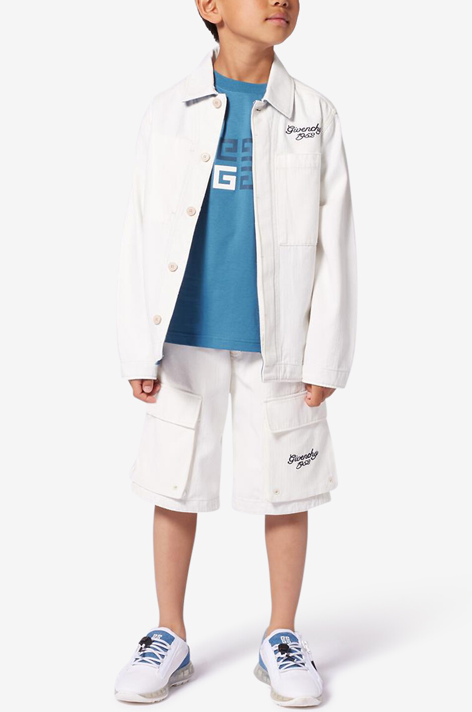 GIVENCHY 4G boys' short-sleeved T-shirt Boy BLUE 3