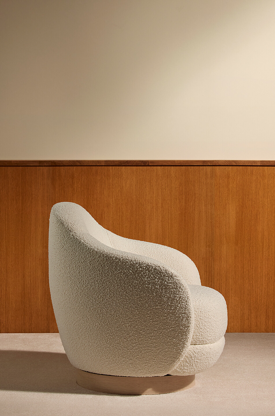 MAISON SARAH LAVOINE Bozzolo - Large Model - bouclé fabric swivel armchair Home WHITE 2
