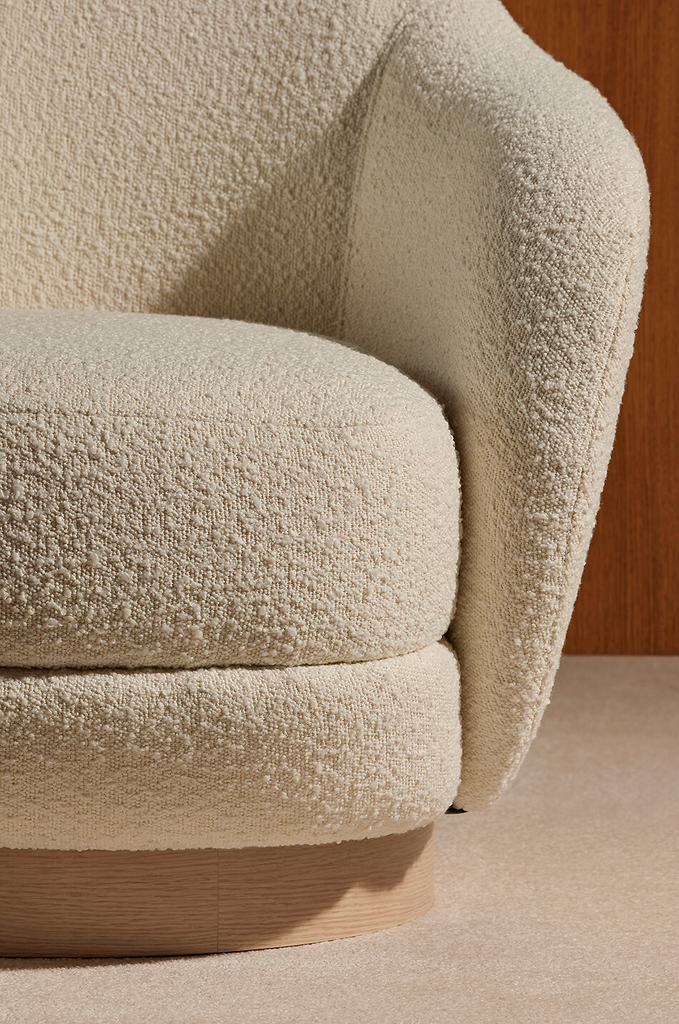 MAISON SARAH LAVOINE Bozzolo - Large Model - bouclé fabric swivel armchair Home WHITE 3