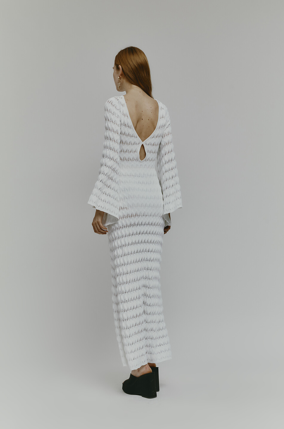 ANTONINO VALENTI Marajó long openwork-knit dress with cut-out Women WHITE 6