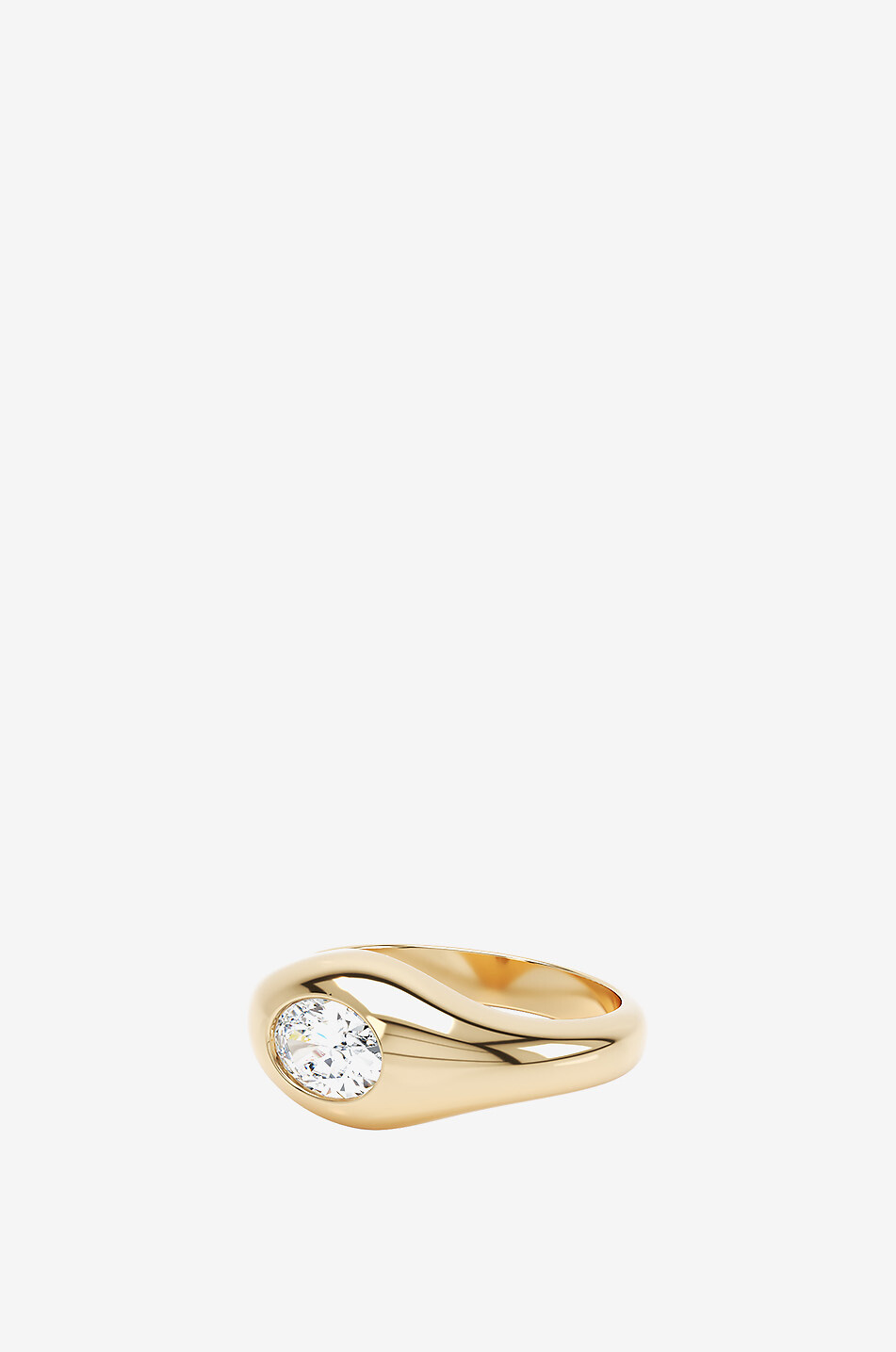 LOEV Chevalière en or jaune et diamant Curve Femme DORE 1