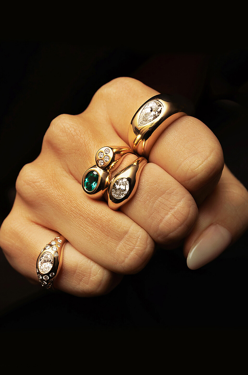 LOEV Chevalière en or jaune et diamant Curve Femme DORE 2