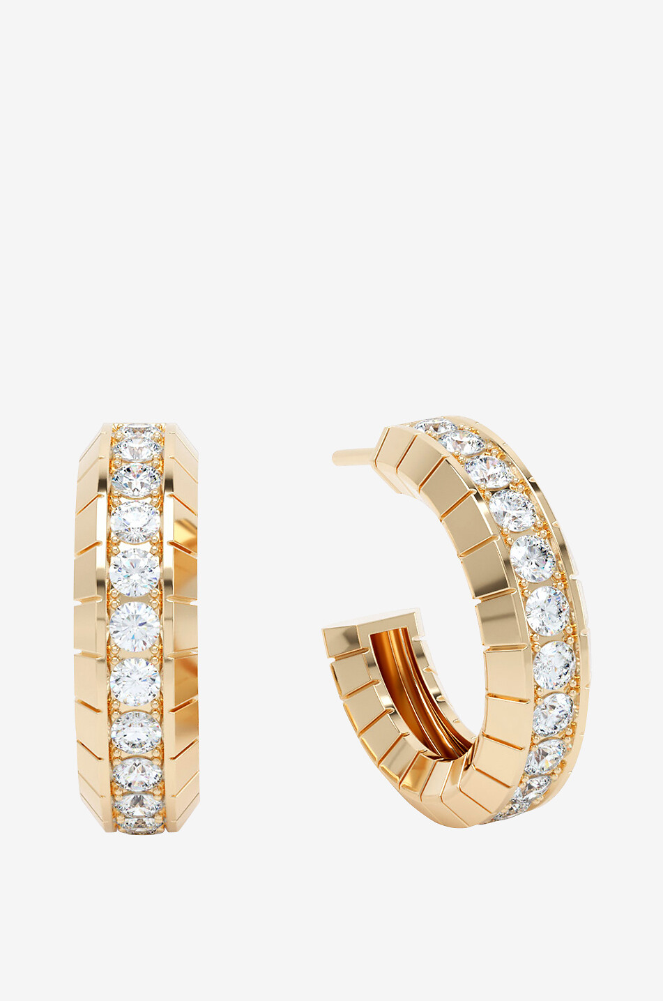 LOEV Creolen aus Gelbgold und Diamanten Eternity Engraved 20 Damen GOLDEN 1