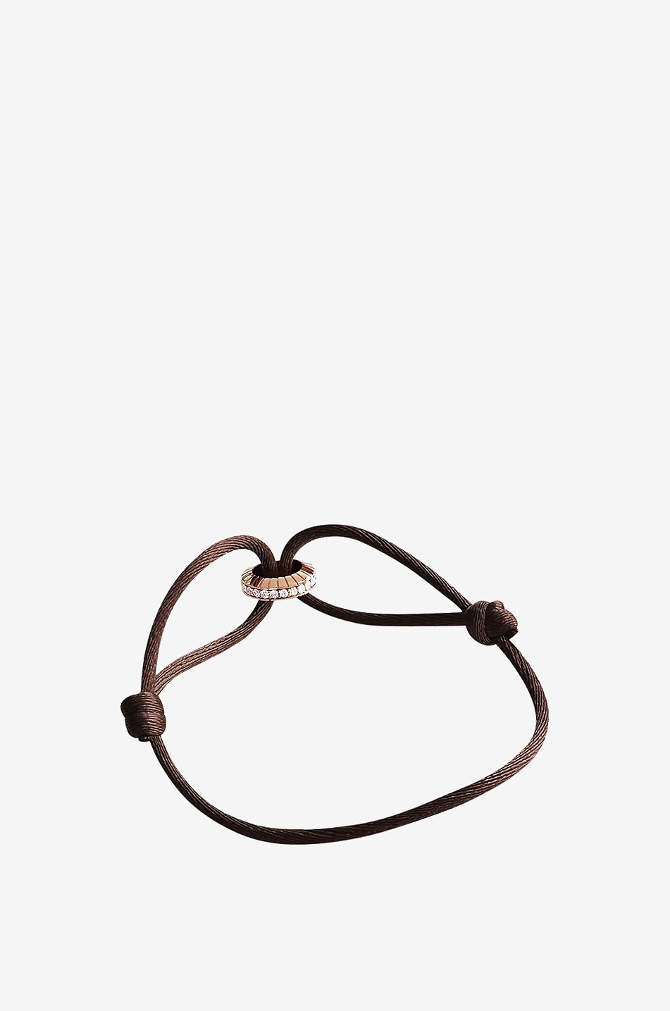LOEV Eternity Summer cord bracelet with rose gold and diamonds Women PINK 1