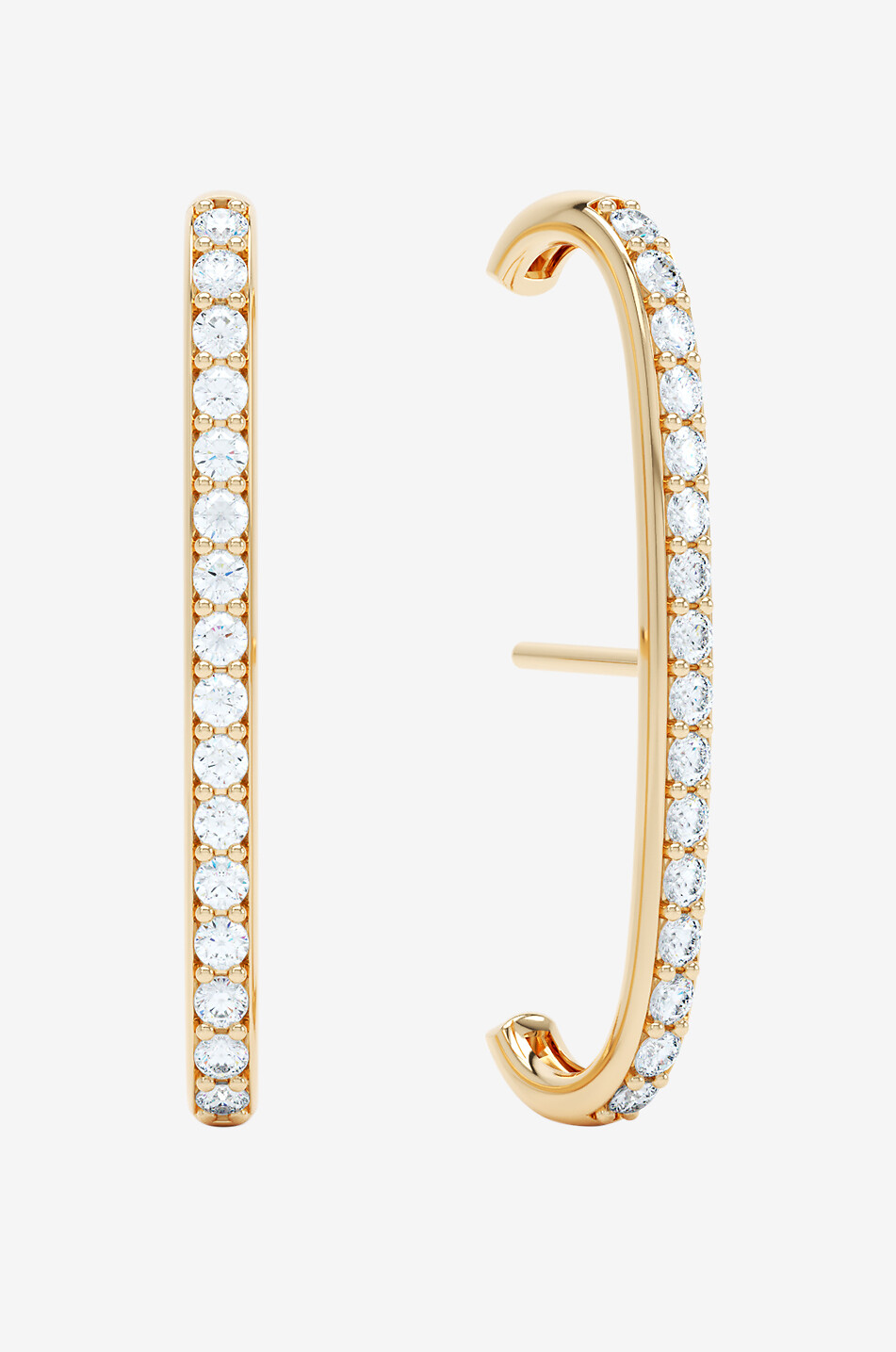 LOEV Allday Cuffs yellow gold and diamond earrings Women GOLDEN 1