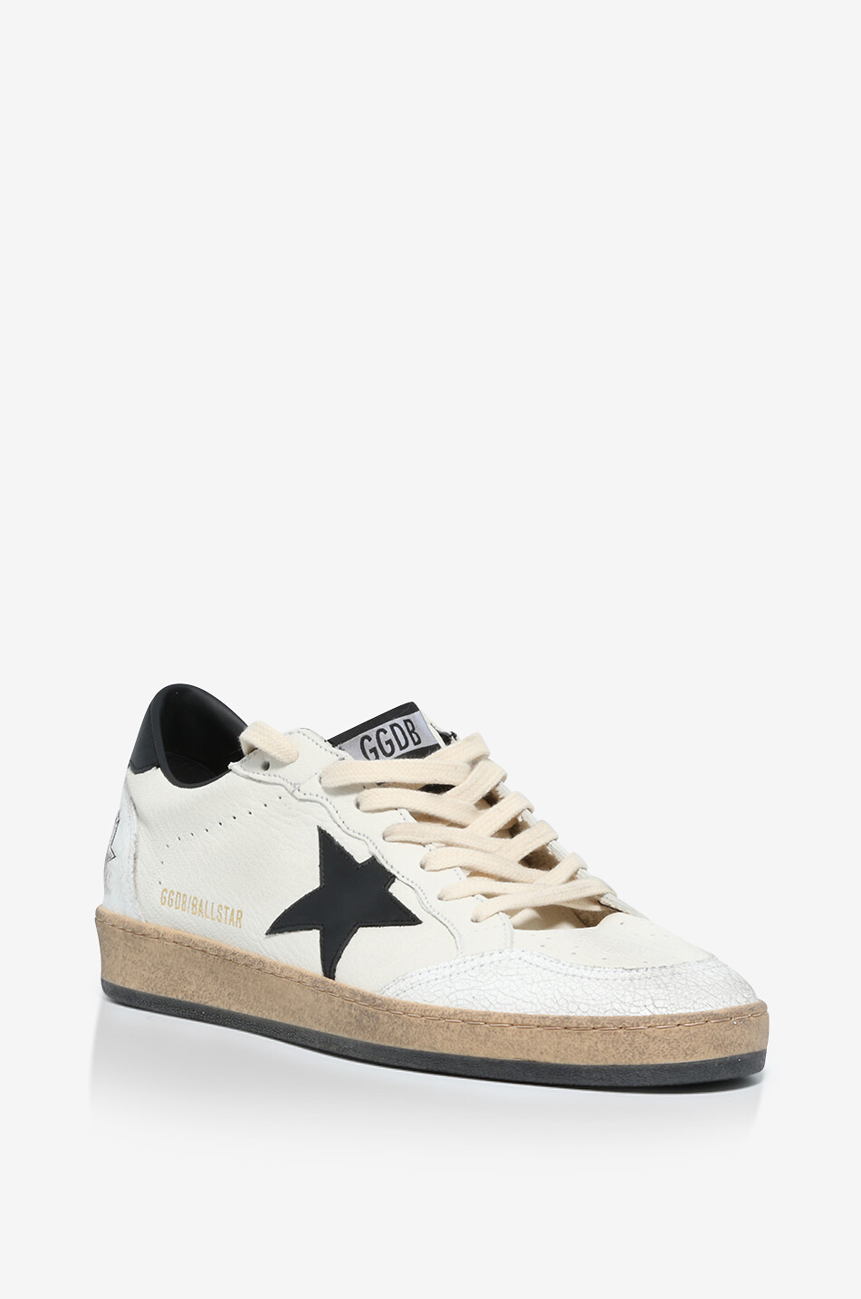 Baskets basses en cuir grainé à étoile noire Ball Star