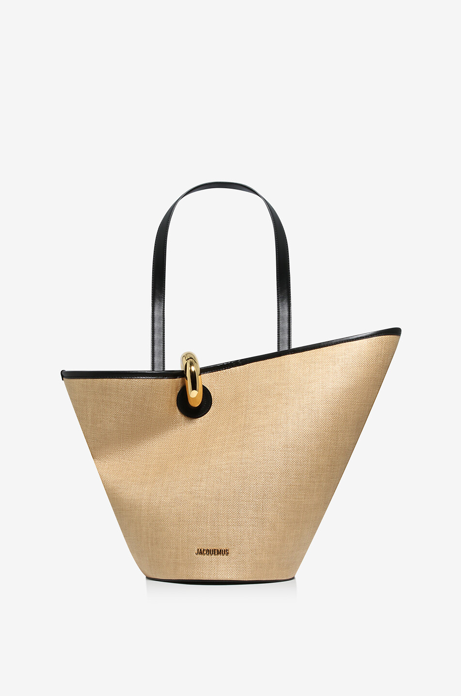 Le Bambola fabric and leather bucket bag