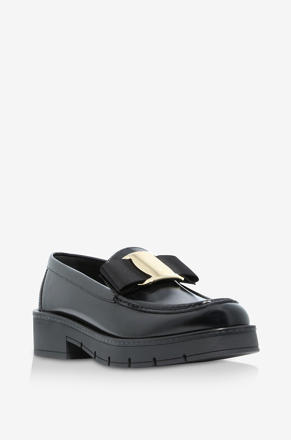 SALVATORE FERRAGAMO Mokassins aus gebürstetem Leder mit Vara-Schleife Mirty 20 Damen SCHWARZ 1