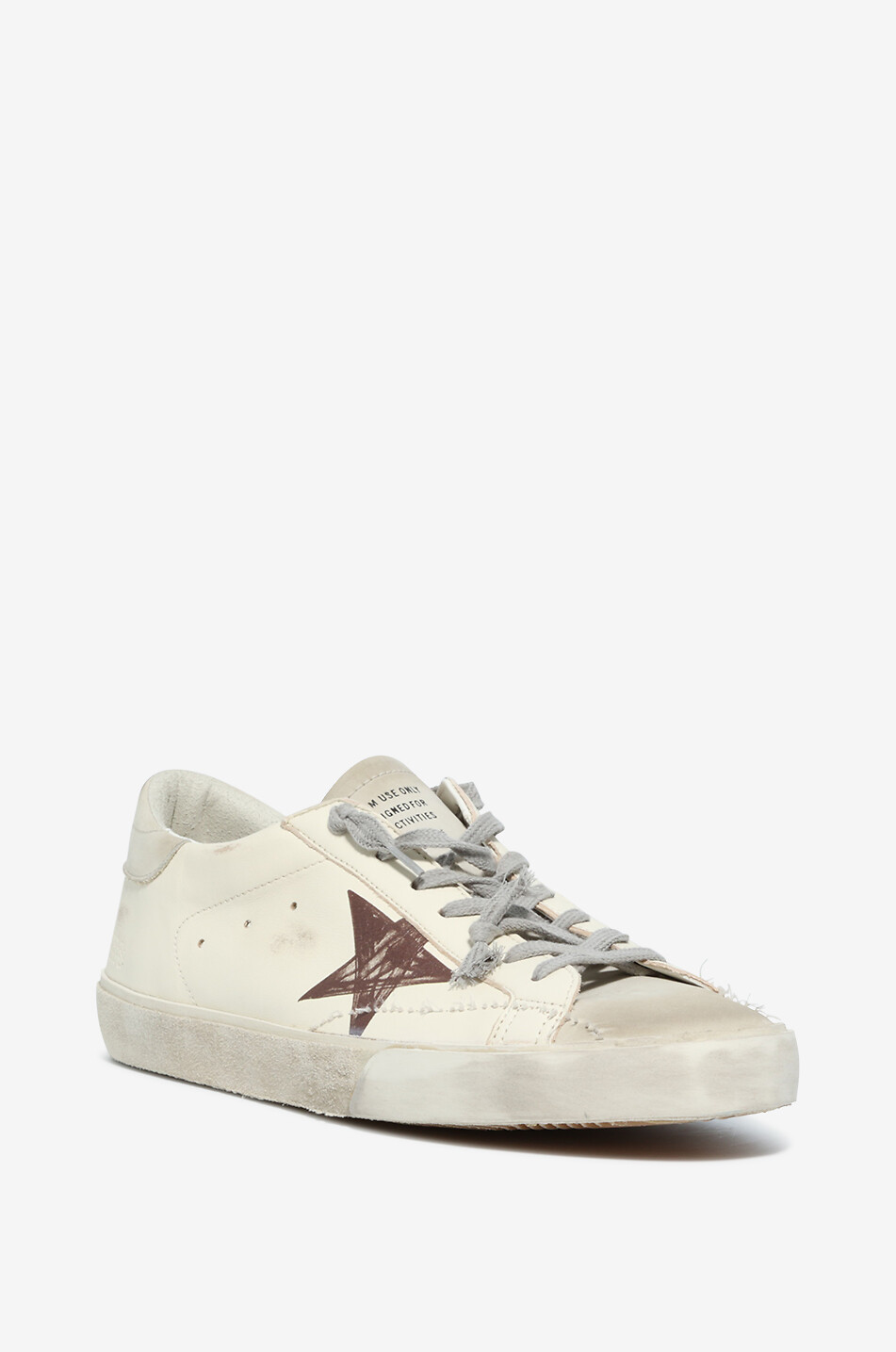 GOLDEN GOOSE Niedrige Schnürsneakers aus Nappaleder mit Stern-Print Super-Star Herren CREMEFARBEN 1