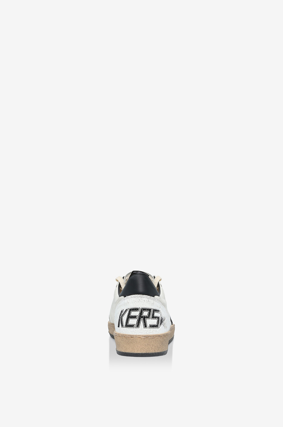 GOLDEN GOOSE Niedrige Sneakers aus genarbtem Leder mit schwarzem Stern Ball Star Herren CREMEFARBEN 4