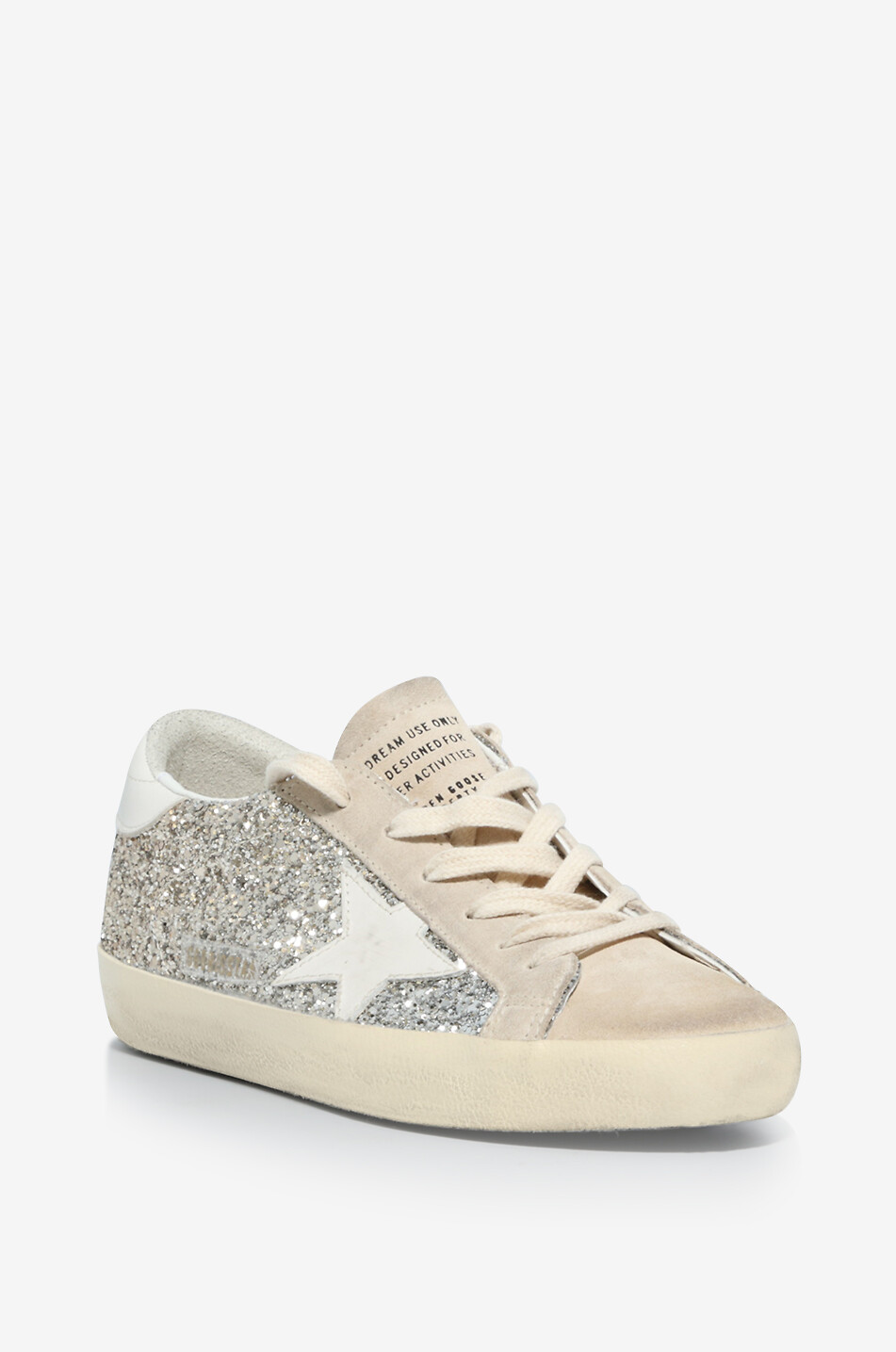 Niedrige Glitter-Sneakers mit Wildleder Super-Star Classic