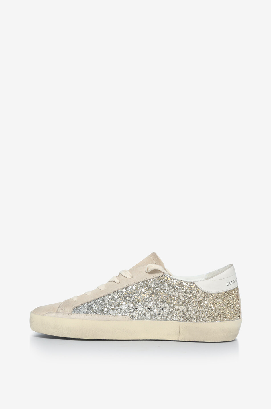 GOLDEN GOOSE Super-Star Classic low-top glitter and suede sneakers Women [akeneo-beigefonce] 3