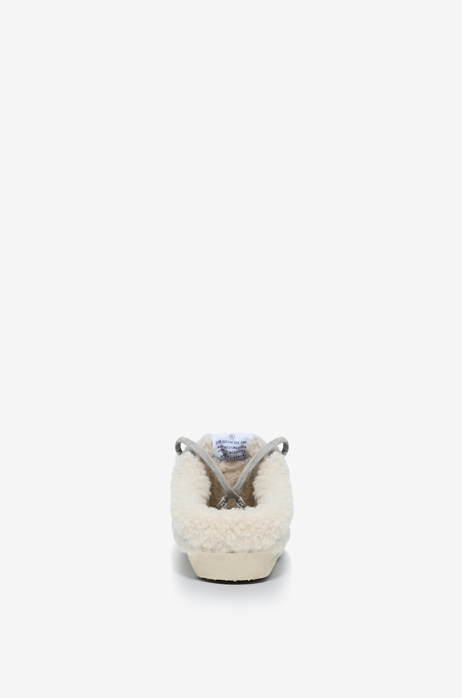GOLDEN GOOSE Sabots-baskets en peau lainée à étoile paillettée Super-Star Sabot Femme BLANC CASSE 4