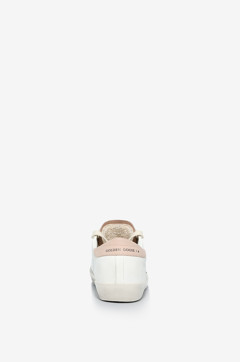 GOLDEN GOOSE Super-Star smooth leather and suede low-top sneakers with glitter star Women WHITE 4