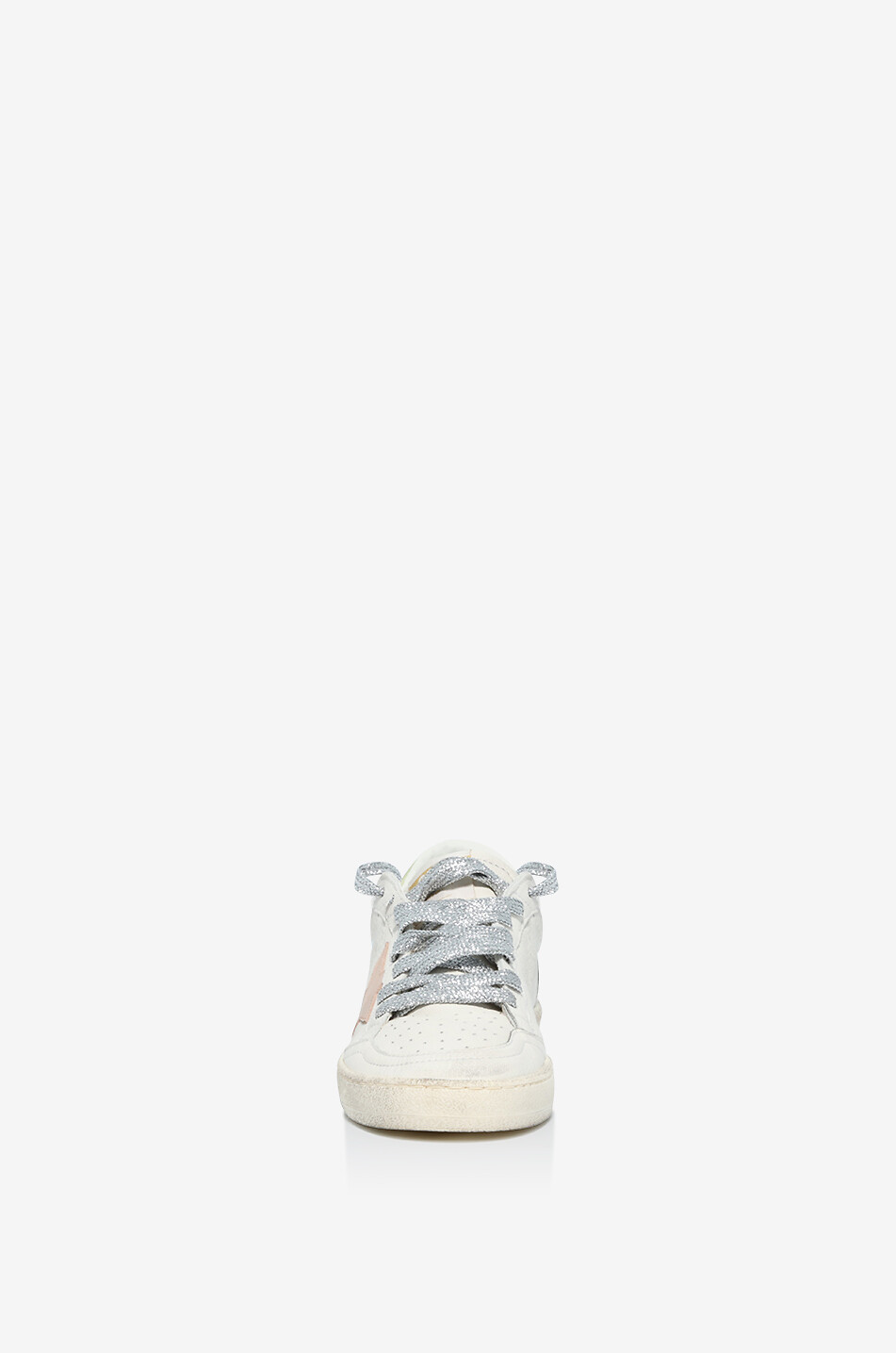 GOLDEN GOOSE Niedrige Sneakers aus genarbtem Leder mit rosa Stern Ball Star Damen HELLROSA 2