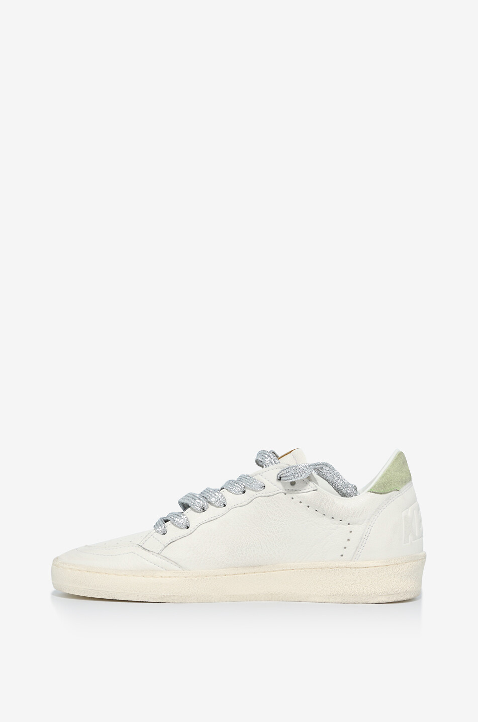 GOLDEN GOOSE Niedrige Sneakers aus genarbtem Leder mit rosa Stern Ball Star Damen HELLROSA 3