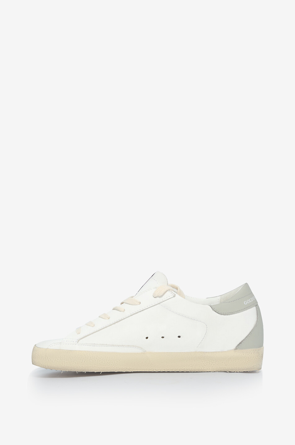 GOLDEN GOOSE Niedrige Schnürsneakers aus Glattleder mit Metallic-Stern Super-Star Classic Damen GRAU 3