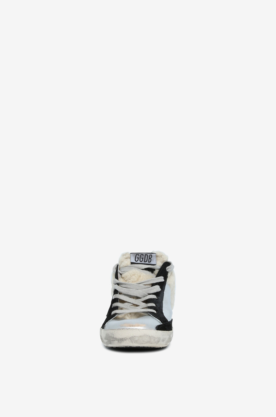 GOLDEN GOOSE Sneaker-Clogs aus Metallic-Leder und Wildleder Super-Star Sabot Damen SCHWARZ 2