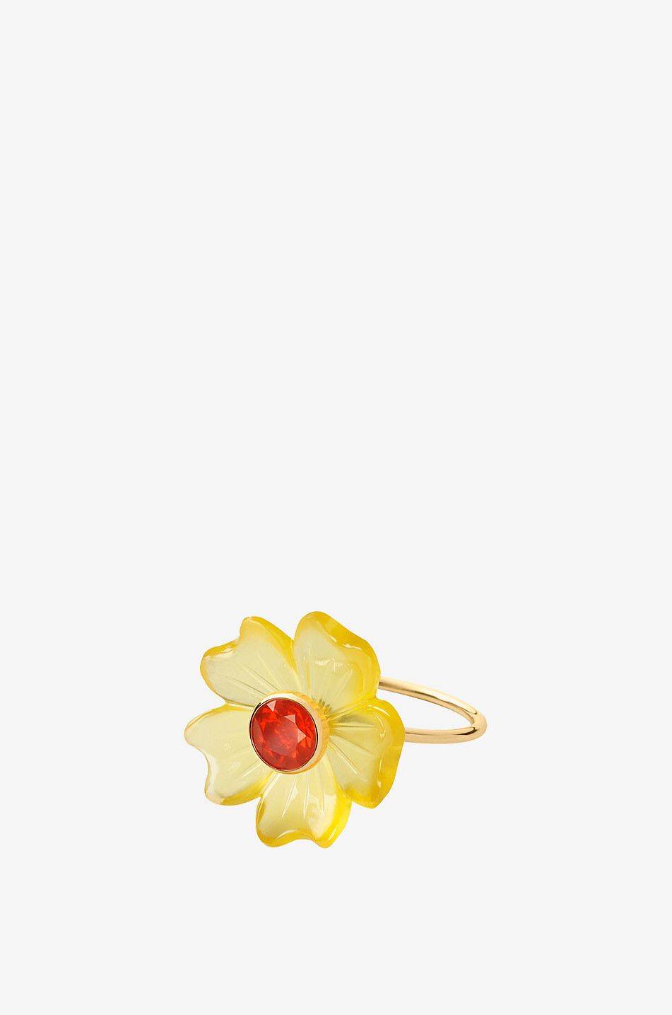 SOPHIE JOANNE Bague en or jaune ornée de caldédoine et d'opale de feu Signature Flower Small Femme JAUNE 1