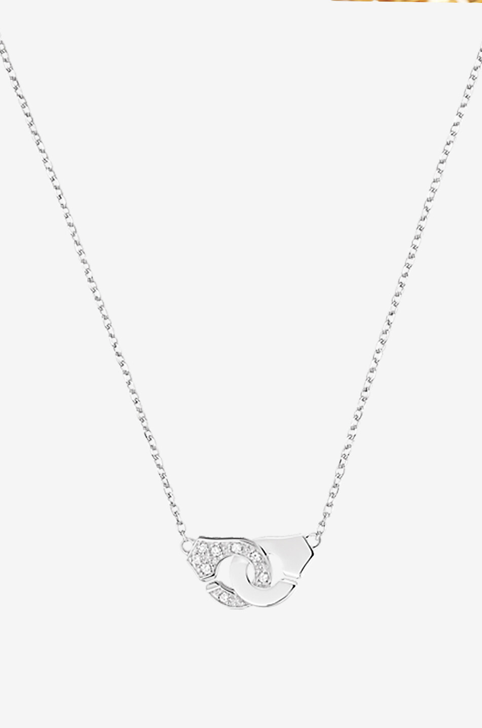 DINH VAN Collier en or blanc et diamants Menottes R18 Femme BLANC 1