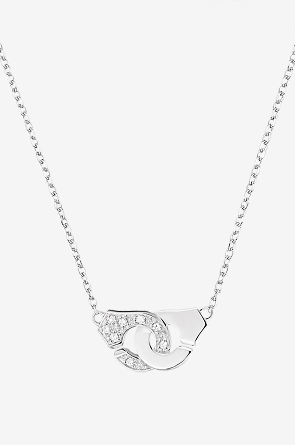 DINH VAN Collier en or blanc et diamants Menottes R18 Femme BLANC 3