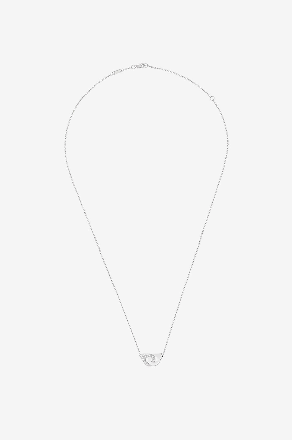 DINH VAN Collier en or blanc et diamants Menottes R18 Femme BLANC 2