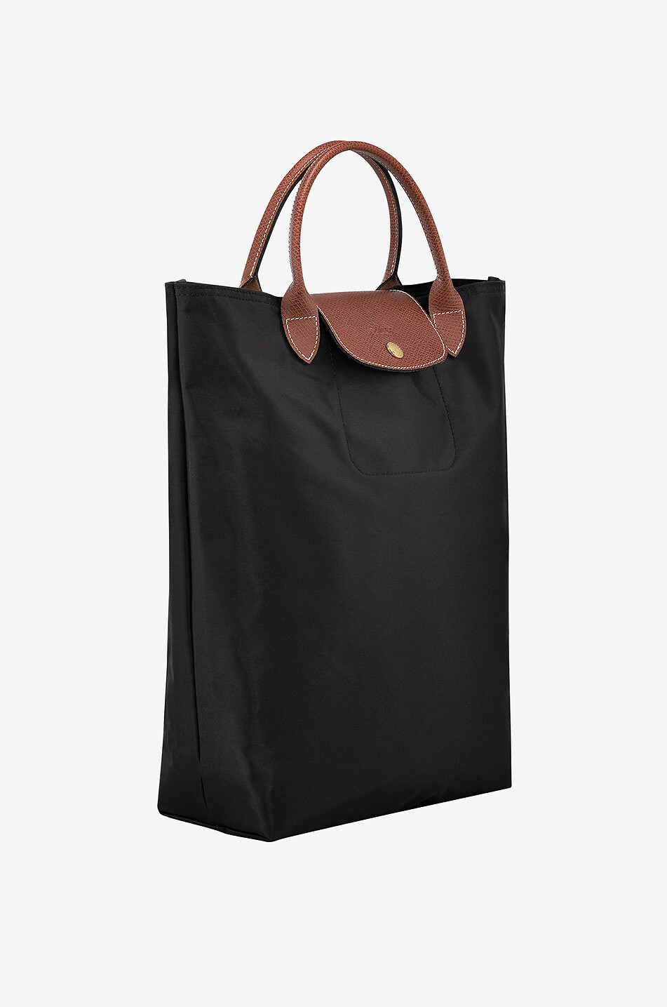 LONGCHAMP Le Pliage Original M canvas and leather tote bag Women BLACK 2