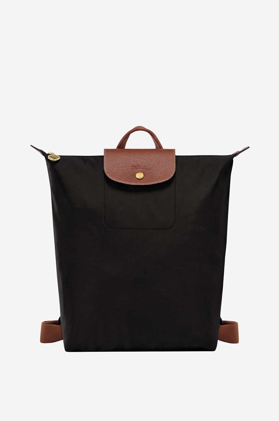 LONGCHAMP Le Pliage Original M canvas and leather backpack Women BLACK 1
