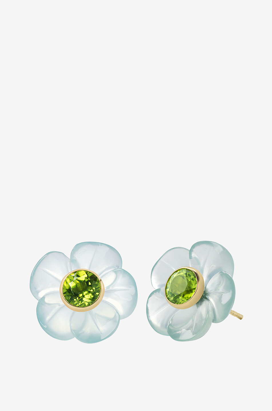 Ohrstecker aus Aquamarin und Peridot Island Flower