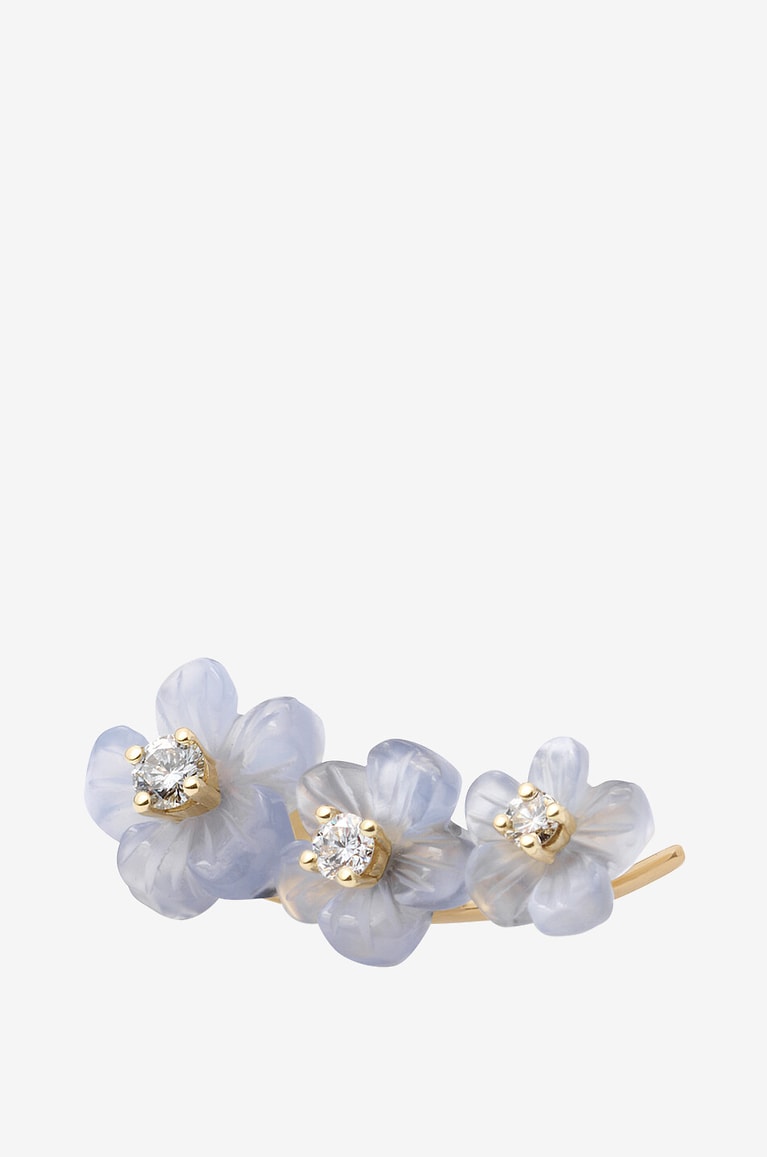 SOPHIE JOANNE Island Flower Garden yellow gold ear climber with chalcedony and diamonds Women BLUE 1